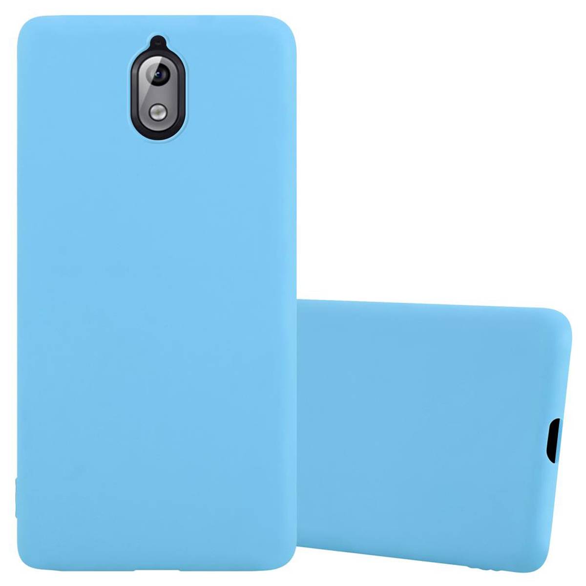 Cadorabo Hülle für Nokia 3.1 Schutzhülle in Blau Handyhülle TPU Silikon Etui Case Cover