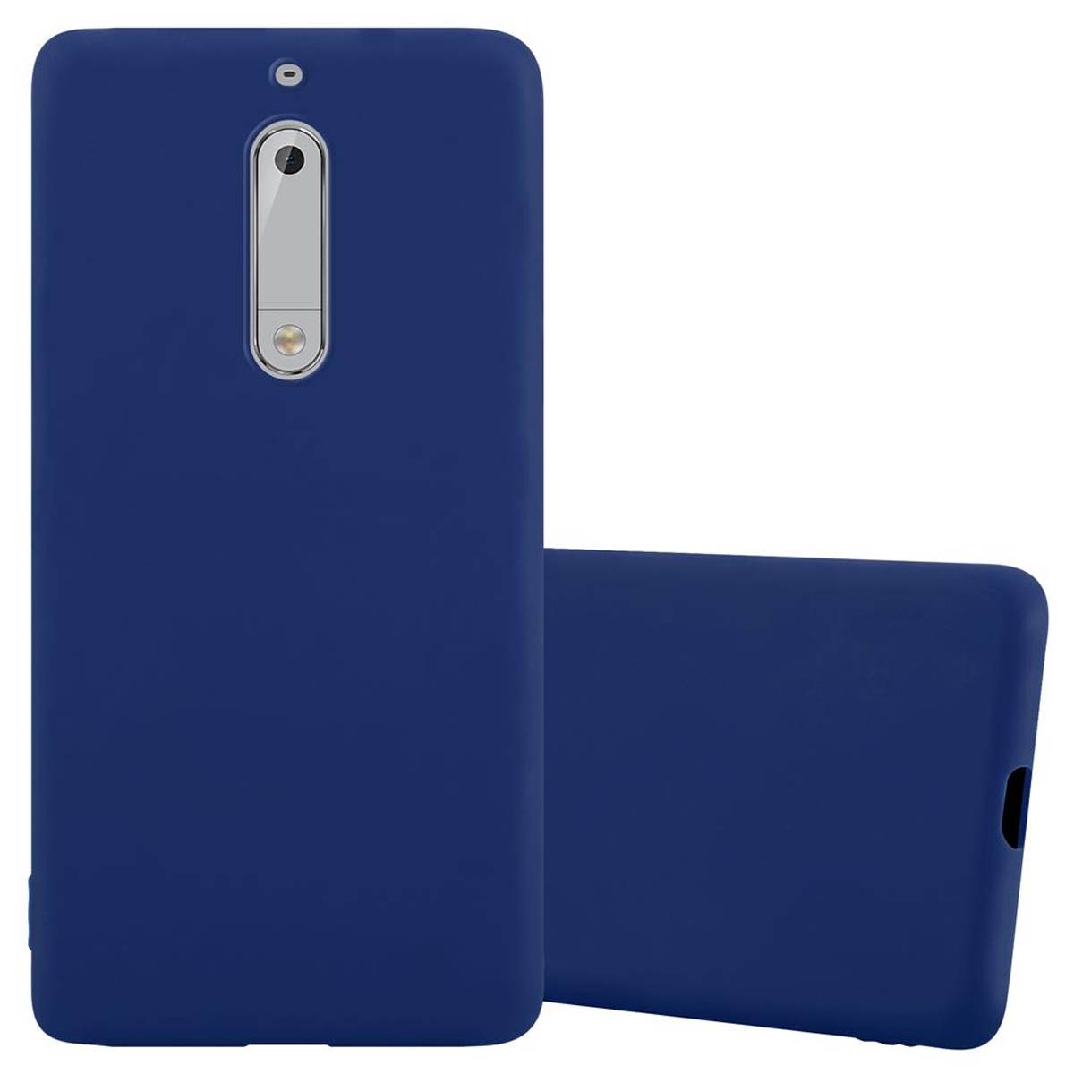 Cadorabo Hülle für Nokia 5 2017 Schutzhülle in Blau Handyhülle TPU Silikon Etui Case Cover