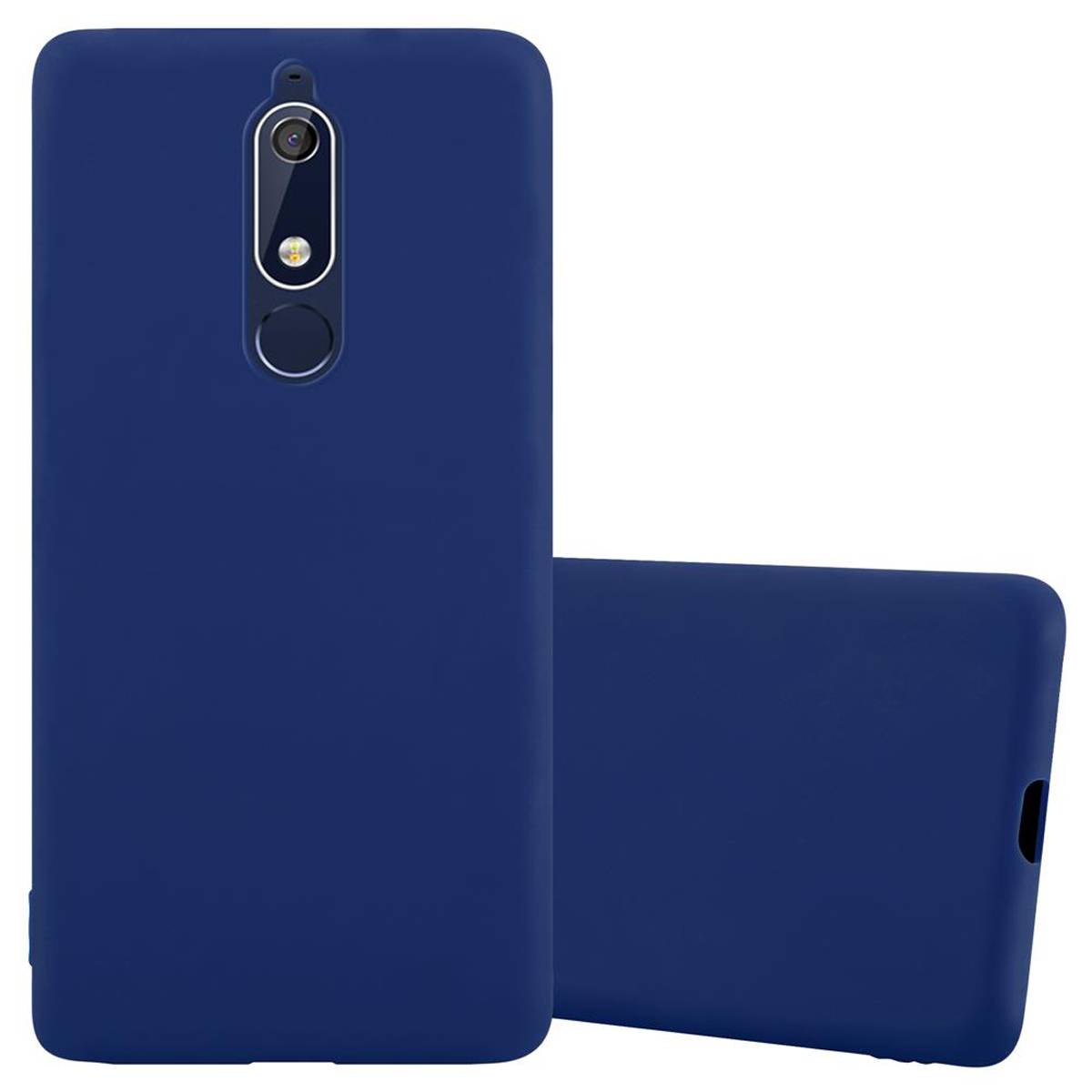 Cadorabo Hülle für Nokia 5.1 Schutzhülle in Blau Handyhülle TPU Silikon Etui Case Cover