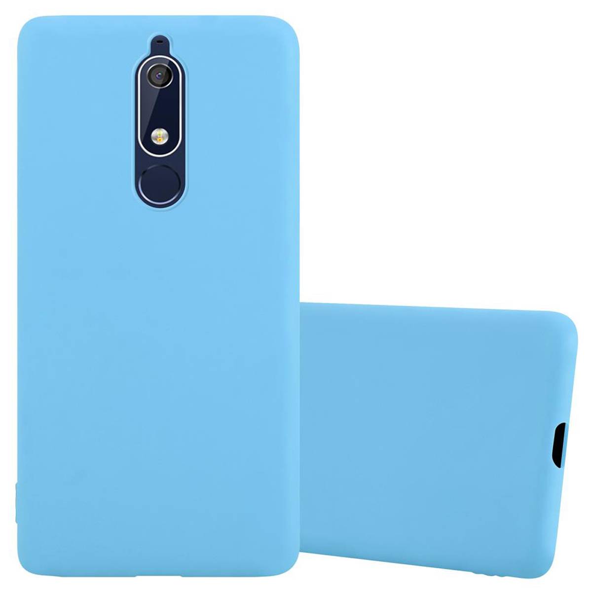 Cadorabo Hülle für Nokia 5.1 Schutzhülle in Blau Handyhülle TPU Silikon Etui Case Cover