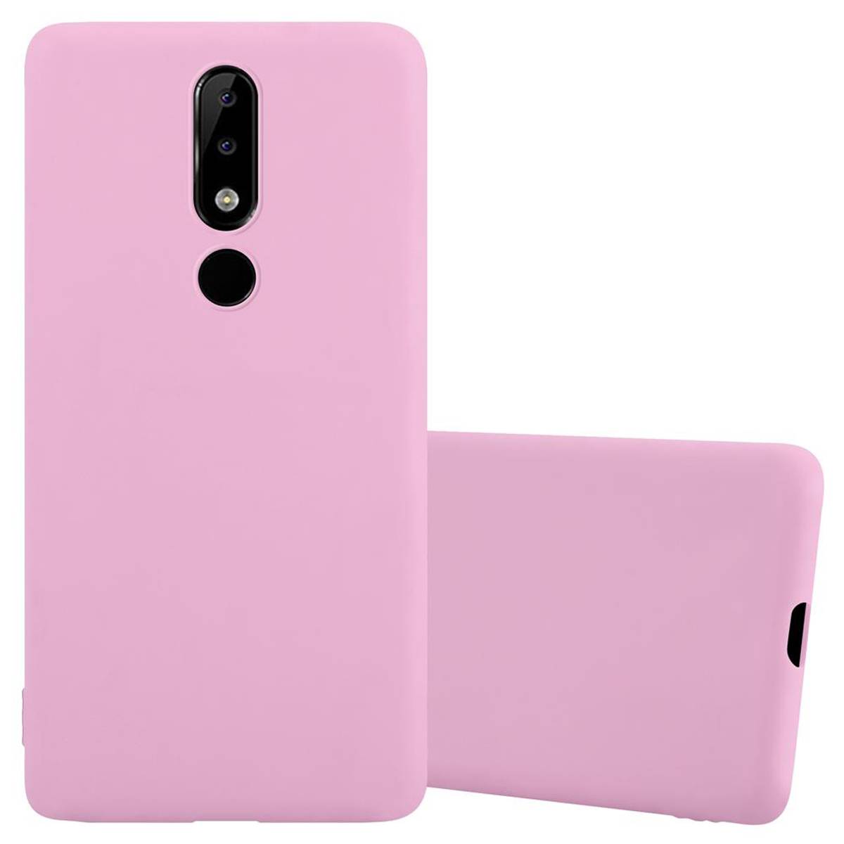 Cadorabo Hülle für Nokia 5.1 PLUS / X5 Schutzhülle in Rosa Handyhülle TPU Silikon Etui Case Cover