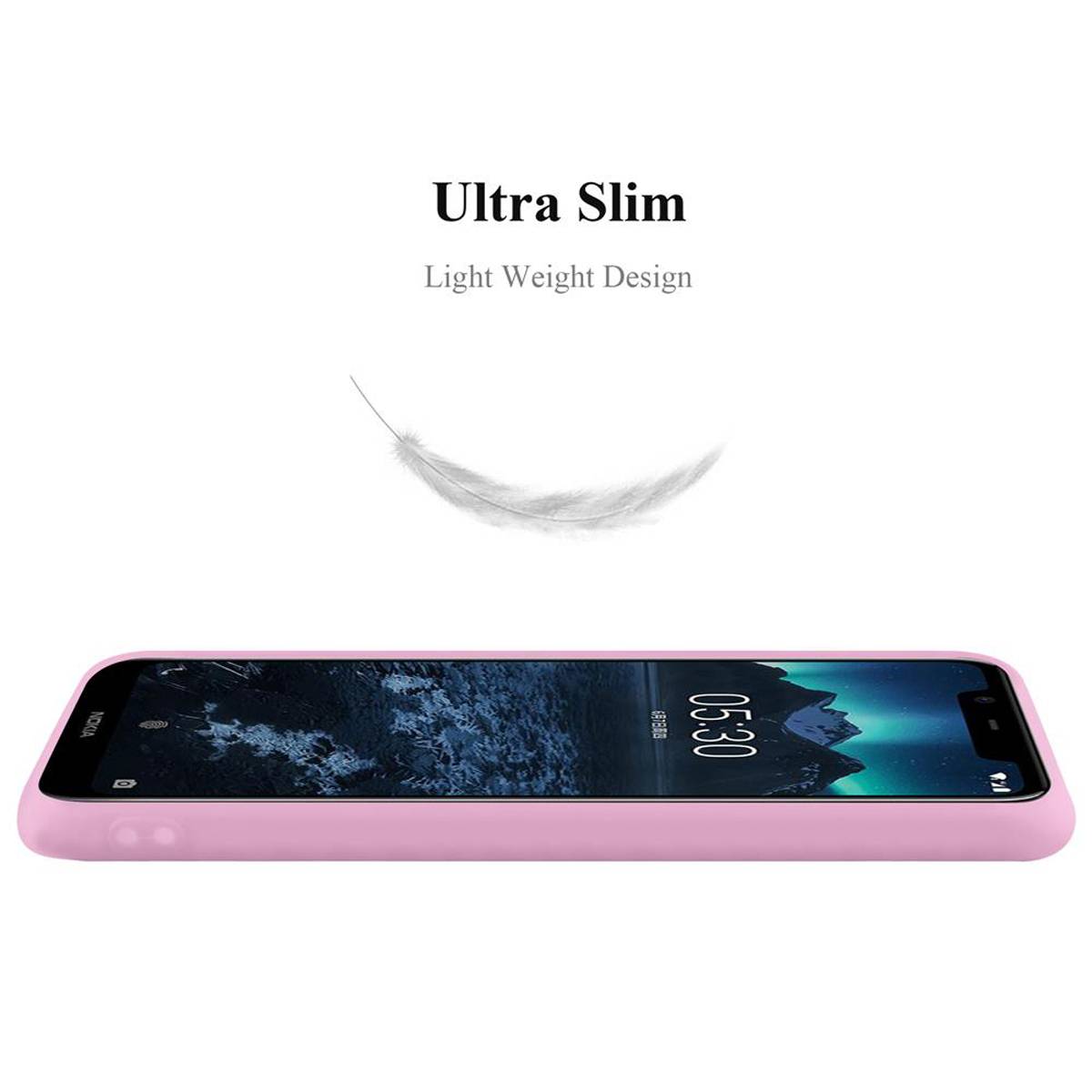 Cadorabo Hülle für Nokia 5.1 PLUS / X5 Schutzhülle in Rosa Handyhülle TPU Silikon Etui Case Cover