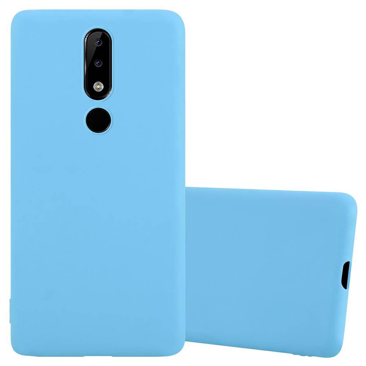 Cadorabo Hülle für Nokia 5.1 PLUS / X5 Schutzhülle in Blau Handyhülle TPU Silikon Etui Case Cover
