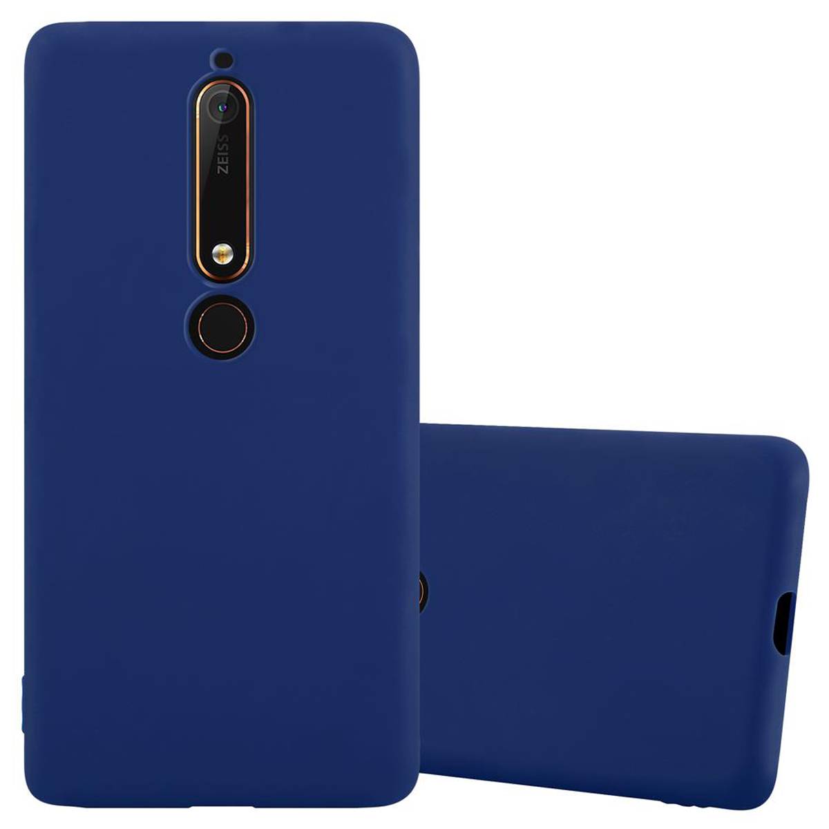 Cadorabo Hülle für Nokia 6.1 Schutzhülle in Blau Handyhülle TPU Silikon Etui Case Cover