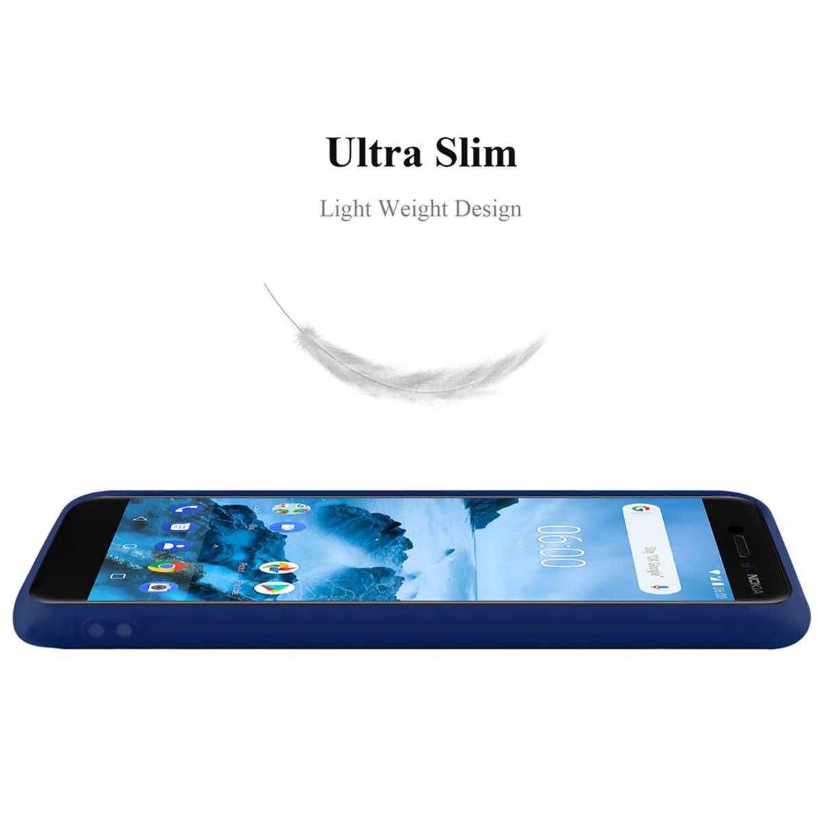 Cadorabo Hülle für Nokia 6.1 Schutzhülle in Blau Handyhülle TPU Silikon Etui Case Cover