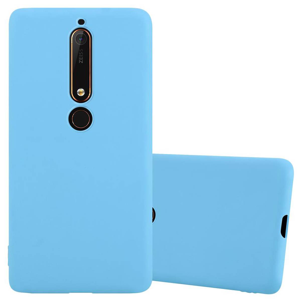 Cadorabo Hülle für Nokia 6.1 Schutzhülle in Blau Handyhülle TPU Silikon Etui Case Cover