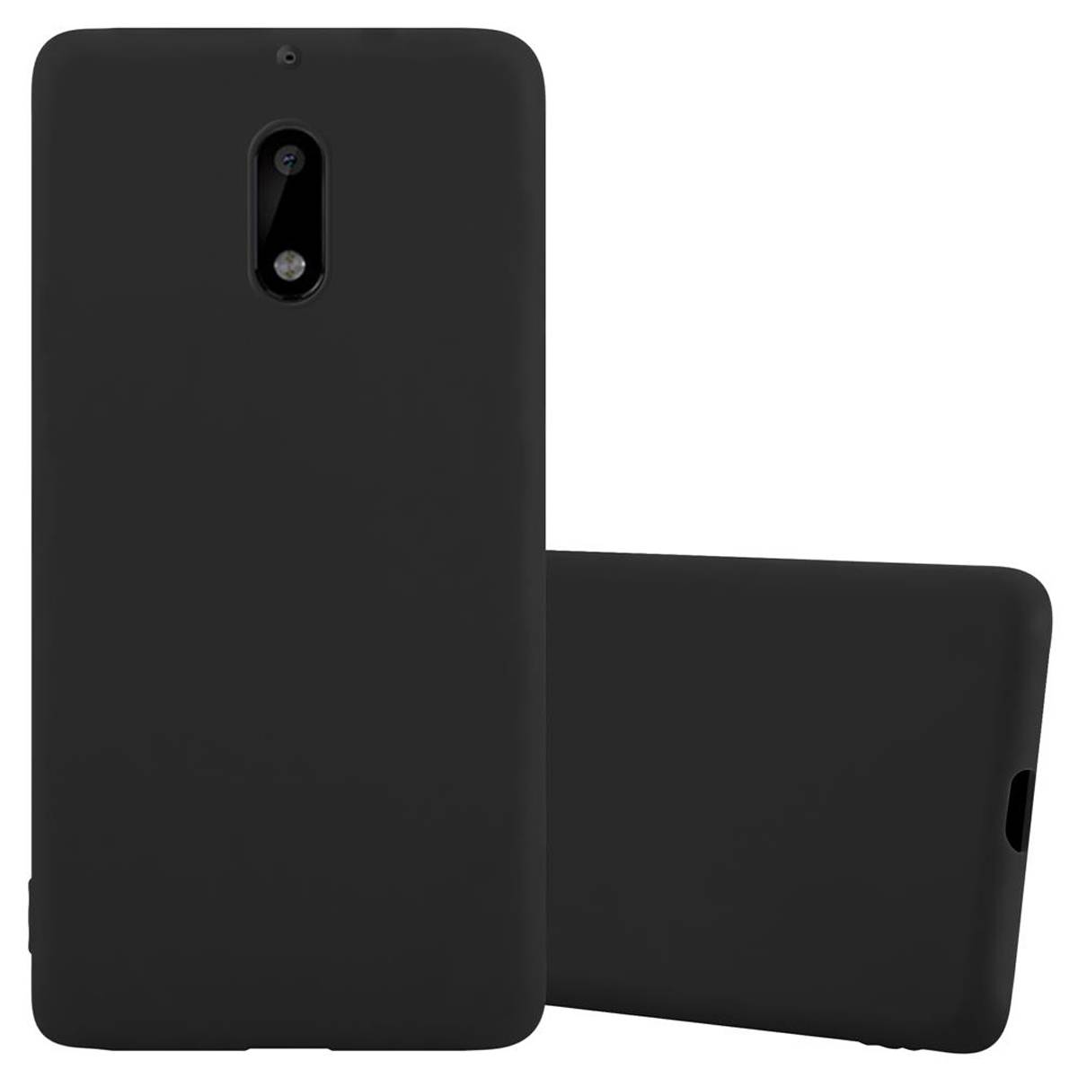 Cadorabo Hülle für Nokia 6 2017 Schutzhülle in Schwarz Handyhülle TPU Silikon Etui Case Cover