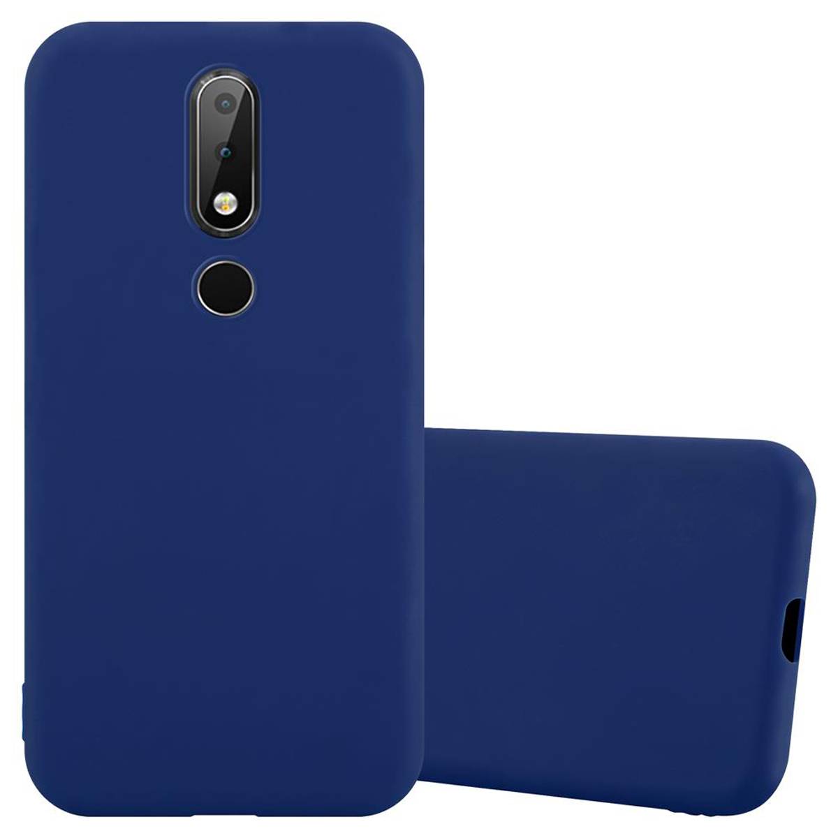 Cadorabo Hülle für Nokia 6.1 PLUS / X6 Schutzhülle in Blau Handyhülle TPU Silikon Etui Case Cover