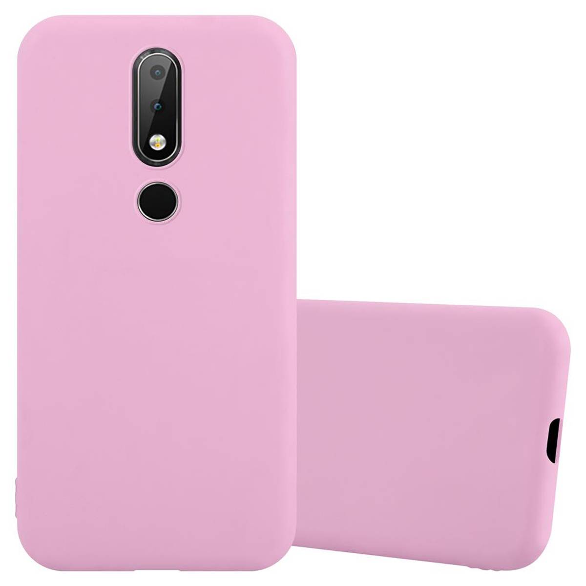 Cadorabo Hülle für Nokia 6.1 PLUS / X6 Schutzhülle in Rosa Handyhülle TPU Silikon Etui Case Cover