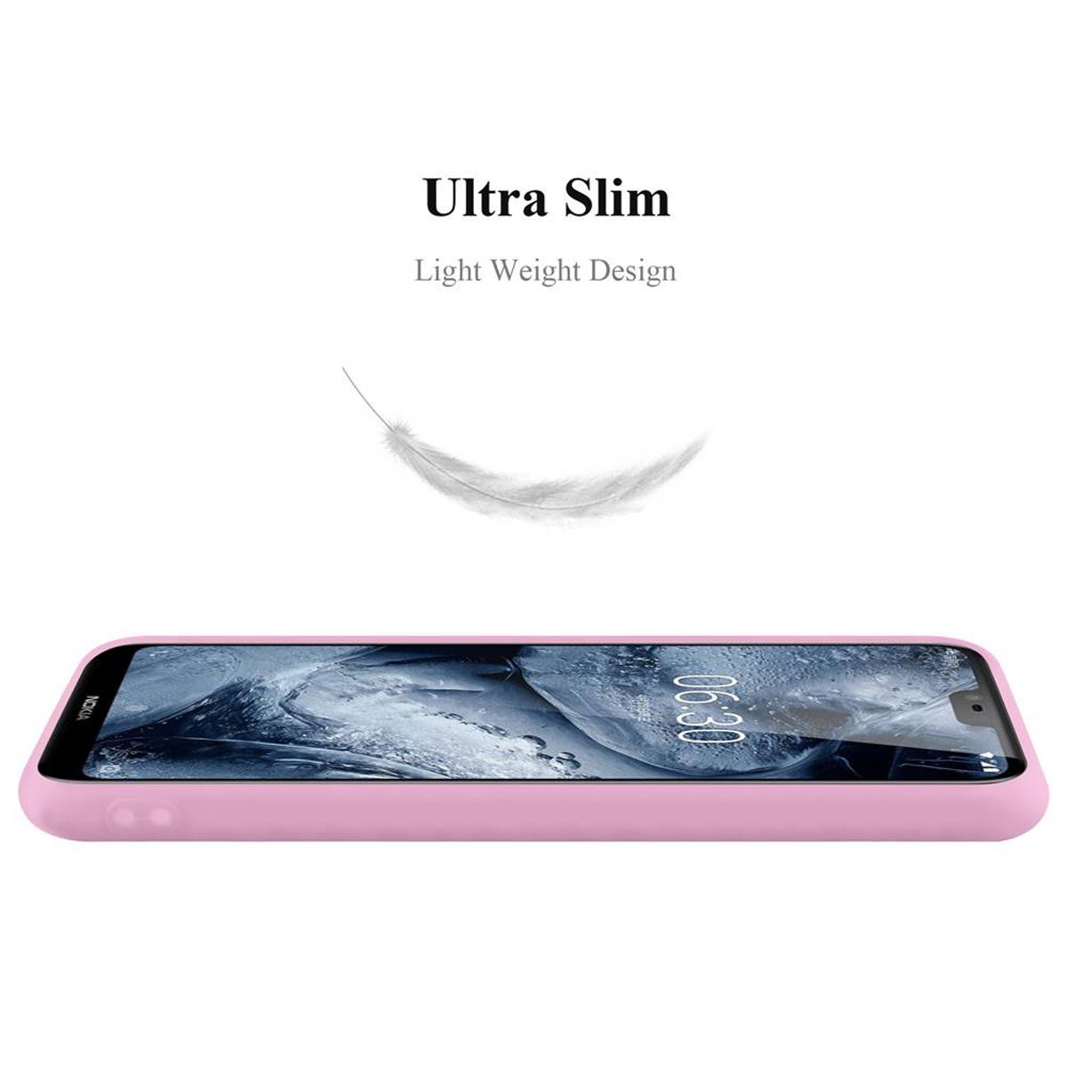 Cadorabo Hülle für Nokia 6.1 PLUS / X6 Schutzhülle in Rosa Handyhülle TPU Silikon Etui Case Cover