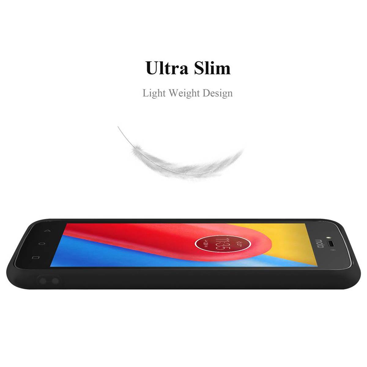 Cadorabo Hülle für Motorola MOTO C Schutzhülle in Schwarz Handyhülle TPU Silikon Etui Case Cover