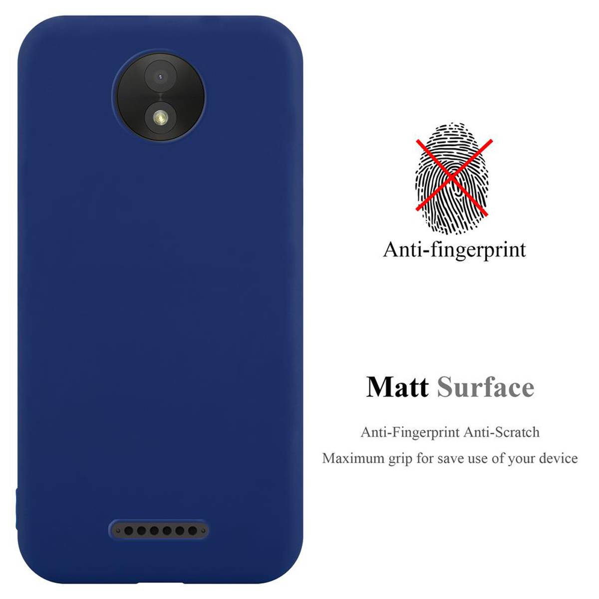 Cadorabo Hülle für Motorola MOTO C Schutzhülle in Blau Handyhülle TPU Silikon Etui Case Cover