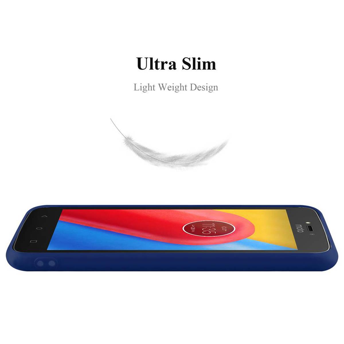 Cadorabo Hülle für Motorola MOTO C Schutzhülle in Blau Handyhülle TPU Silikon Etui Case Cover