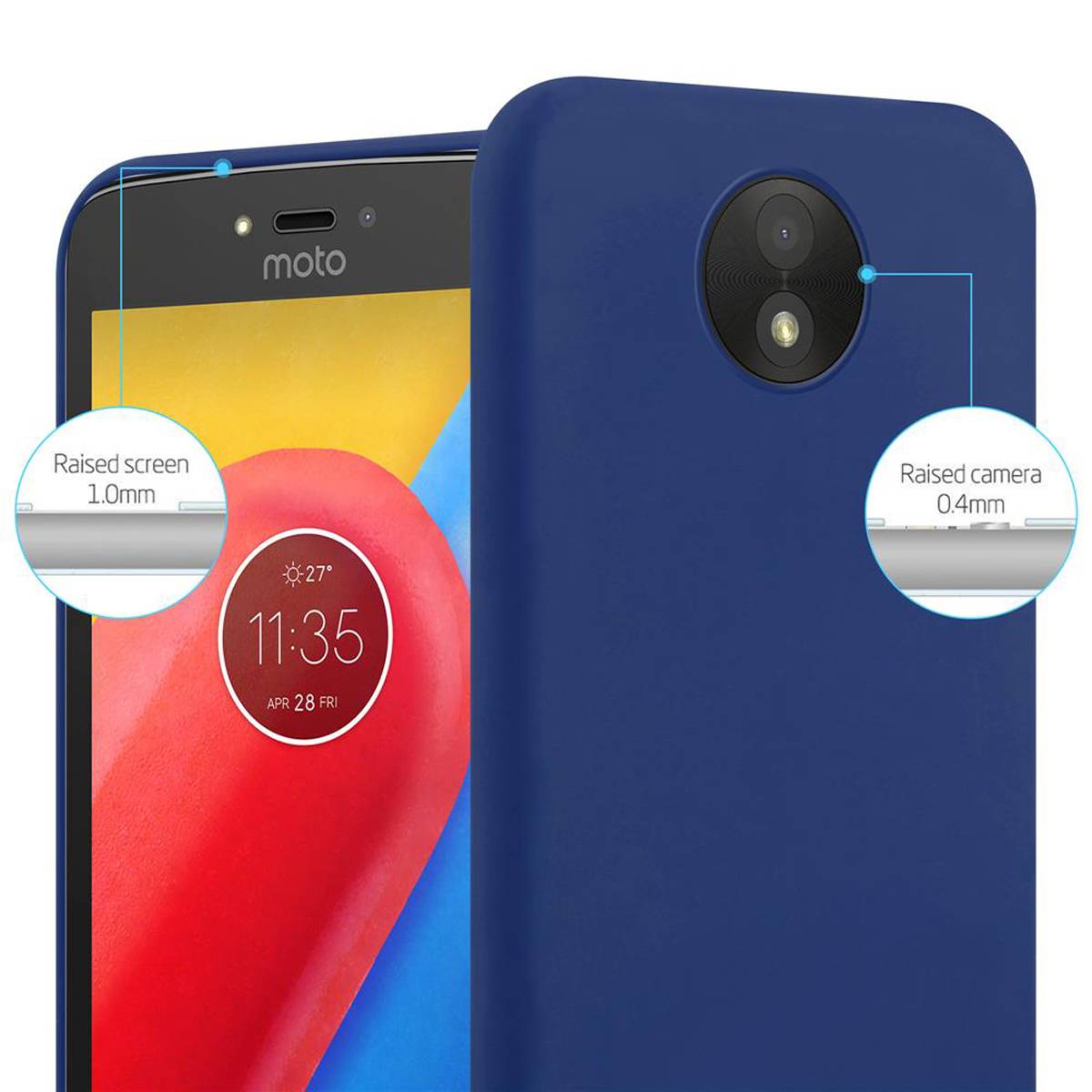 Cadorabo Hülle für Motorola MOTO C Schutzhülle in Blau Handyhülle TPU Silikon Etui Case Cover