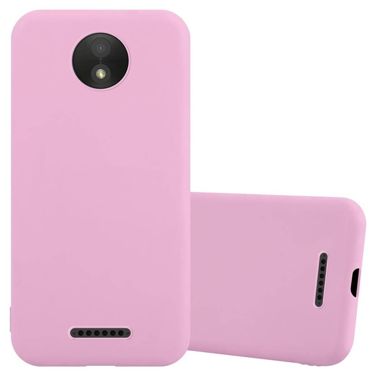 Cadorabo Hülle für Motorola MOTO C Schutzhülle in Rosa Handyhülle TPU Silikon Etui Case Cover