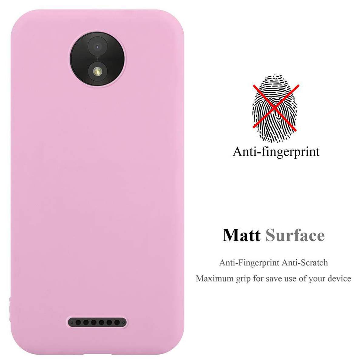 Cadorabo Hülle für Motorola MOTO C Schutzhülle in Rosa Handyhülle TPU Silikon Etui Case Cover