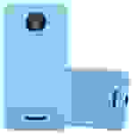 Cadorabo Hülle für Motorola MOTO C Schutzhülle in Blau Handyhülle TPU Silikon Etui Case Cover
