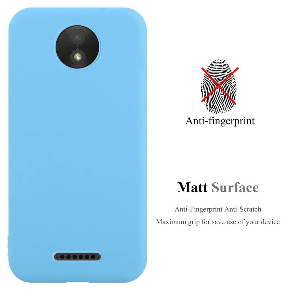 Cadorabo Hülle für Motorola MOTO C Schutzhülle in Blau Handyhülle TPU Silikon Etui Case Cover
