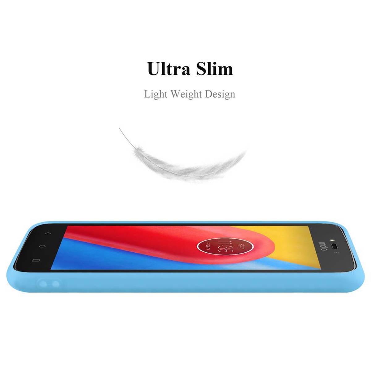 Cadorabo Hülle für Motorola MOTO C Schutzhülle in Blau Handyhülle TPU Silikon Etui Case Cover