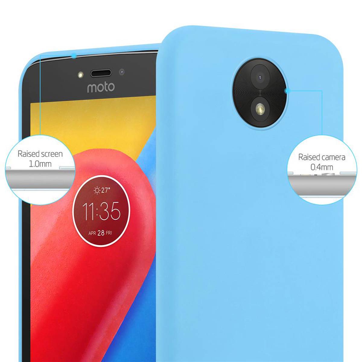 Cadorabo Hülle für Motorola MOTO C Schutzhülle in Blau Handyhülle TPU Silikon Etui Case Cover