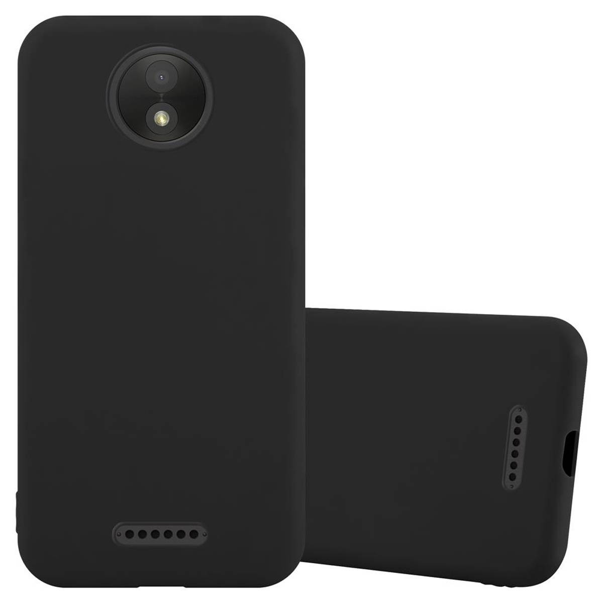Cadorabo Hülle für Motorola MOTO C PLUS Schutzhülle in Schwarz Handyhülle TPU Silikon Etui Case Cover