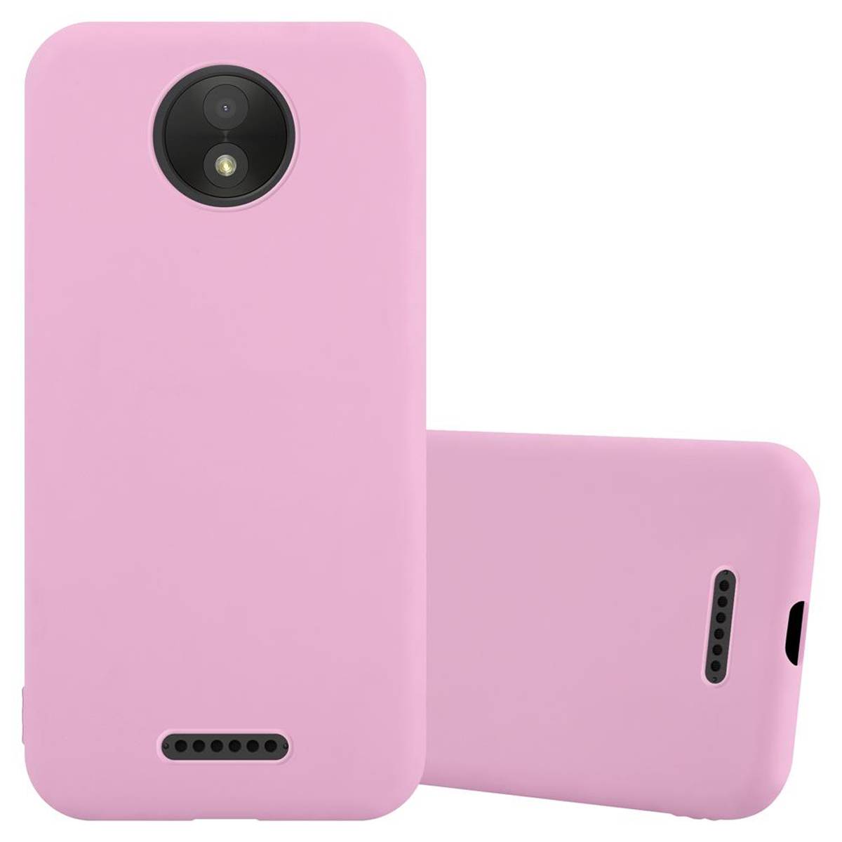 Cadorabo Hülle für Motorola MOTO C PLUS Schutzhülle in Rosa Handyhülle TPU Silikon Etui Case Cover