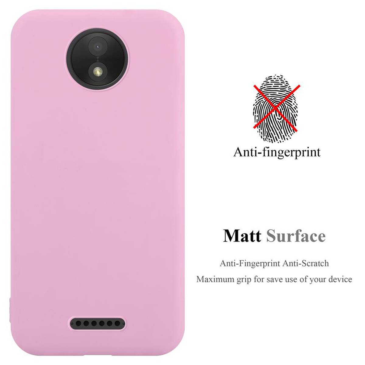 Cadorabo Hülle für Motorola MOTO C PLUS Schutzhülle in Rosa Handyhülle TPU Silikon Etui Case Cover