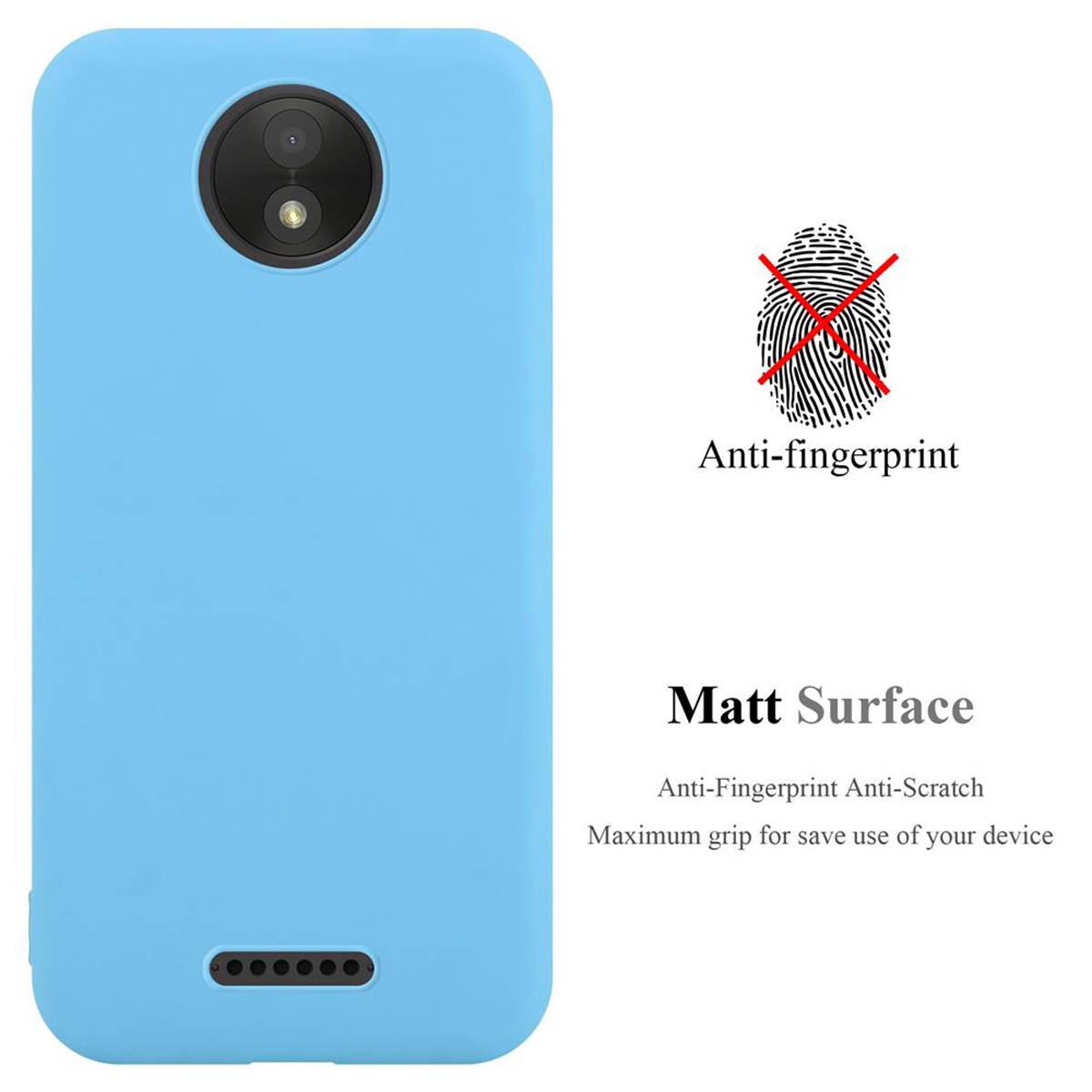 Cadorabo Hülle für Motorola MOTO C PLUS Schutzhülle in Blau Handyhülle TPU Silikon Etui Case Cover