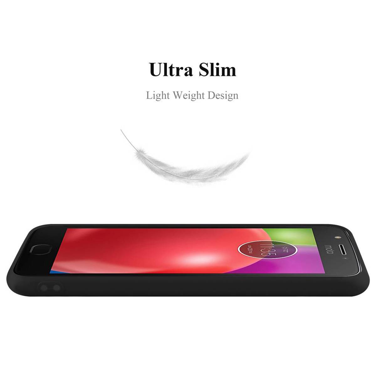 Cadorabo Hülle für Motorola MOTO E4 Schutzhülle in Schwarz Handyhülle TPU Silikon Etui Case Cover