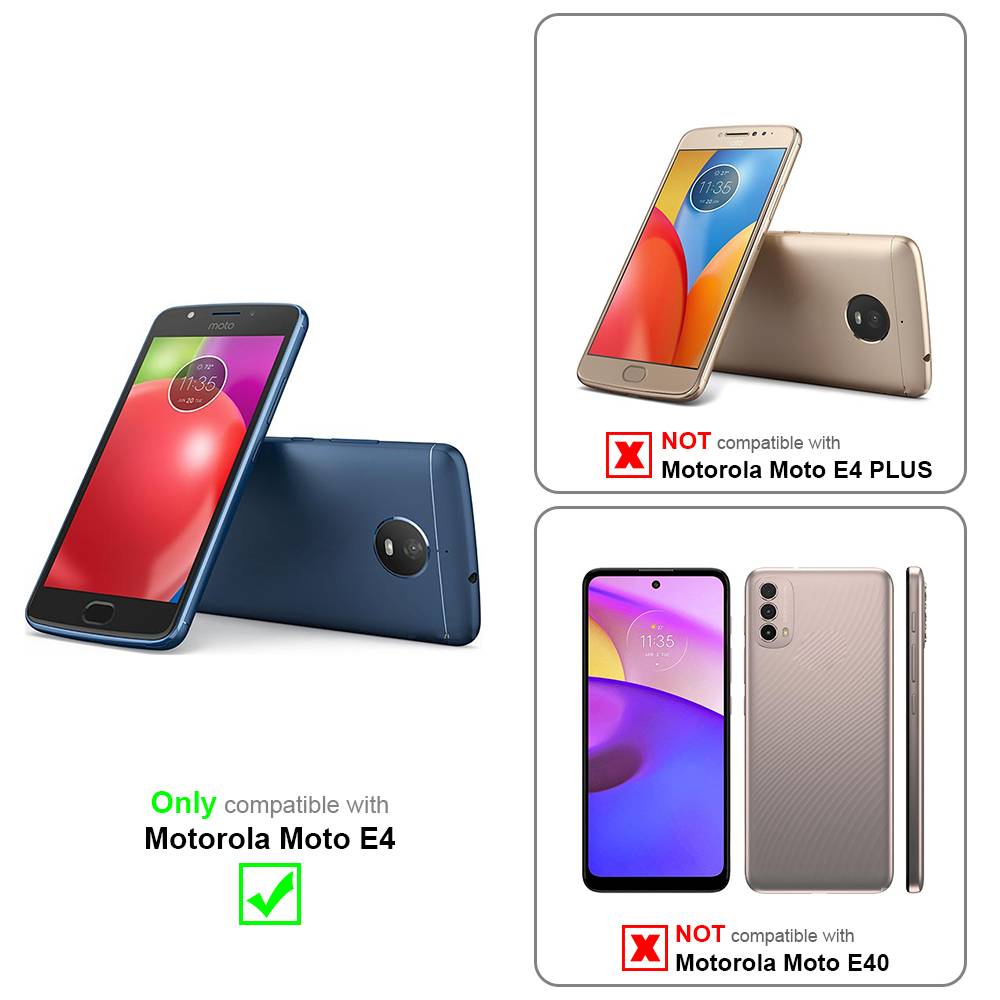 Cadorabo Hülle für Motorola MOTO E4 Schutzhülle in Schwarz Handyhülle TPU Silikon Etui Case Cover
