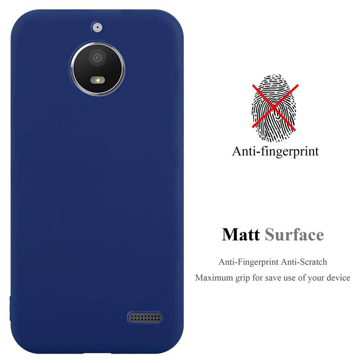 Cadorabo Hülle für Motorola MOTO E4 Schutzhülle in Blau Handyhülle TPU Silikon Etui Case Cover