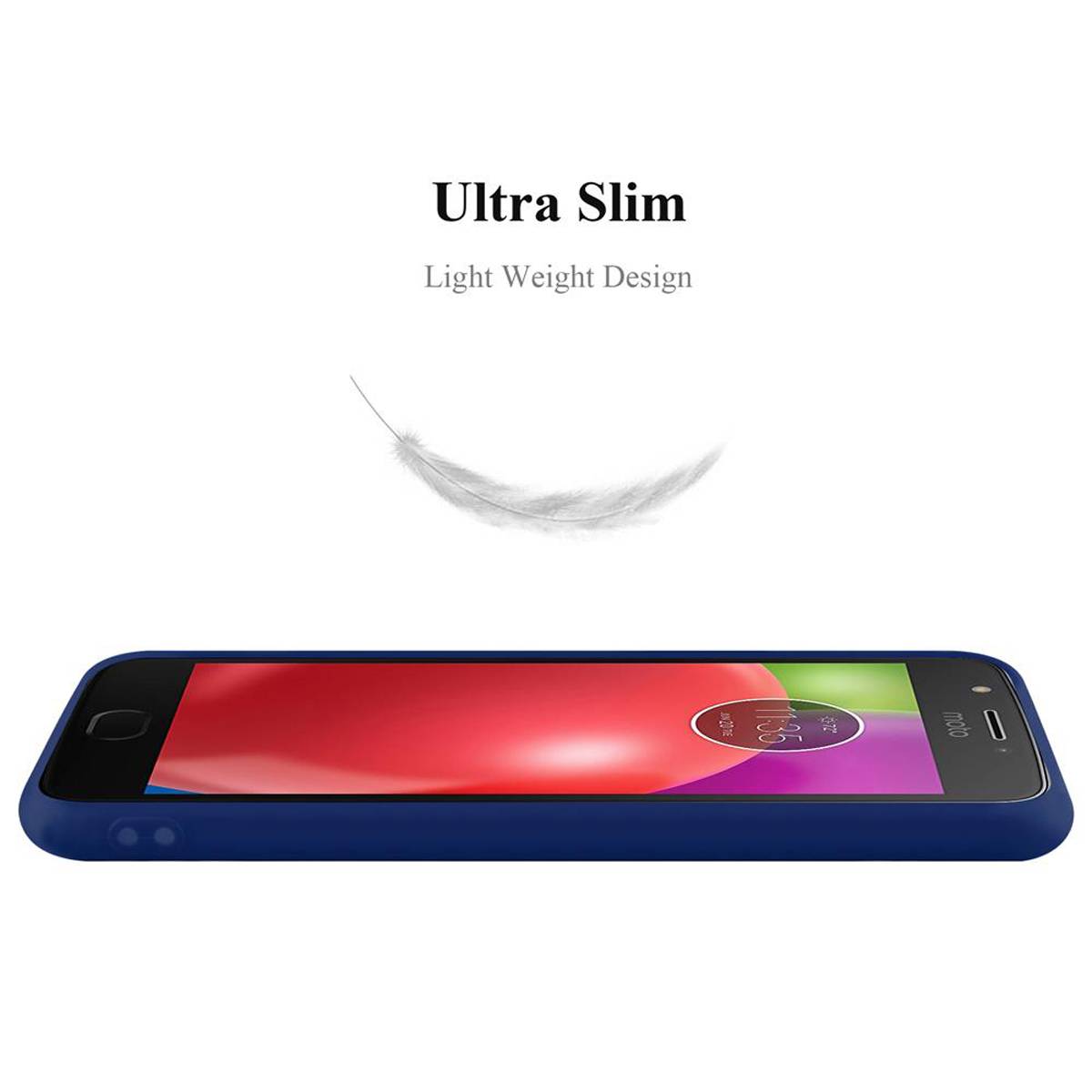 Cadorabo Hülle für Motorola MOTO E4 Schutzhülle in Blau Handyhülle TPU Silikon Etui Case Cover