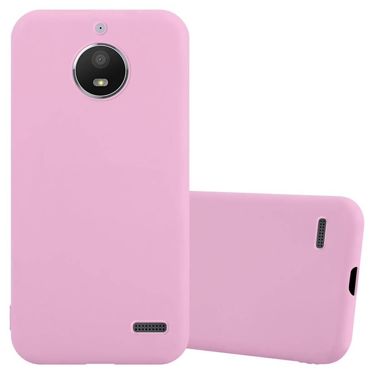 Cadorabo Hülle für Motorola MOTO E4 Schutzhülle in Rosa Handyhülle TPU Silikon Etui Case Cover