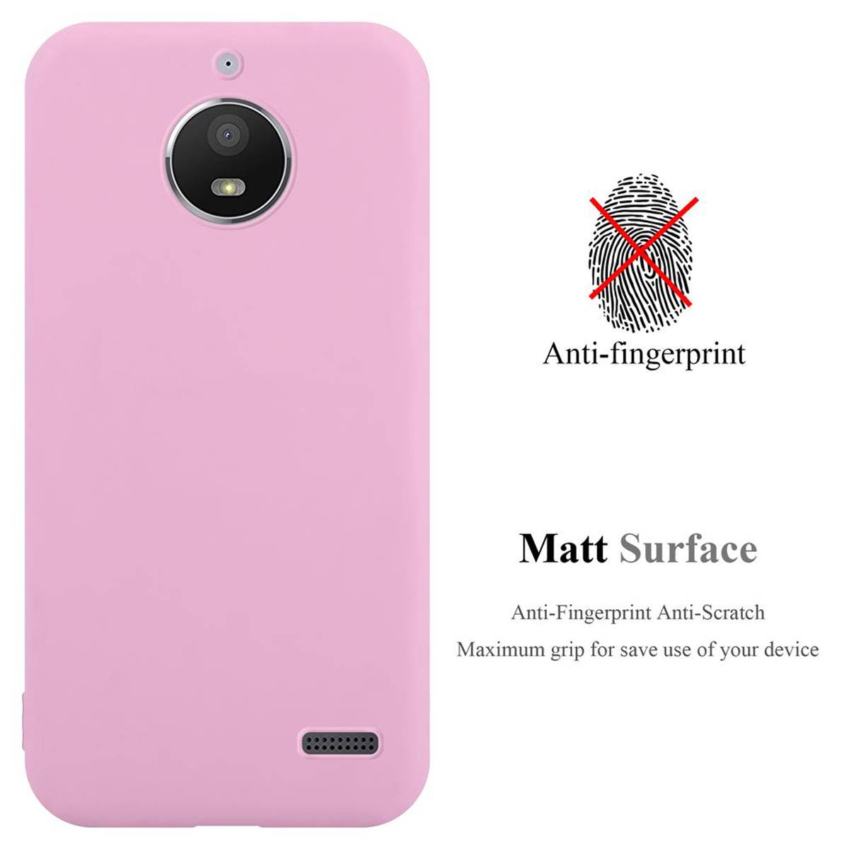 Cadorabo Hülle für Motorola MOTO E4 Schutzhülle in Rosa Handyhülle TPU Silikon Etui Case Cover