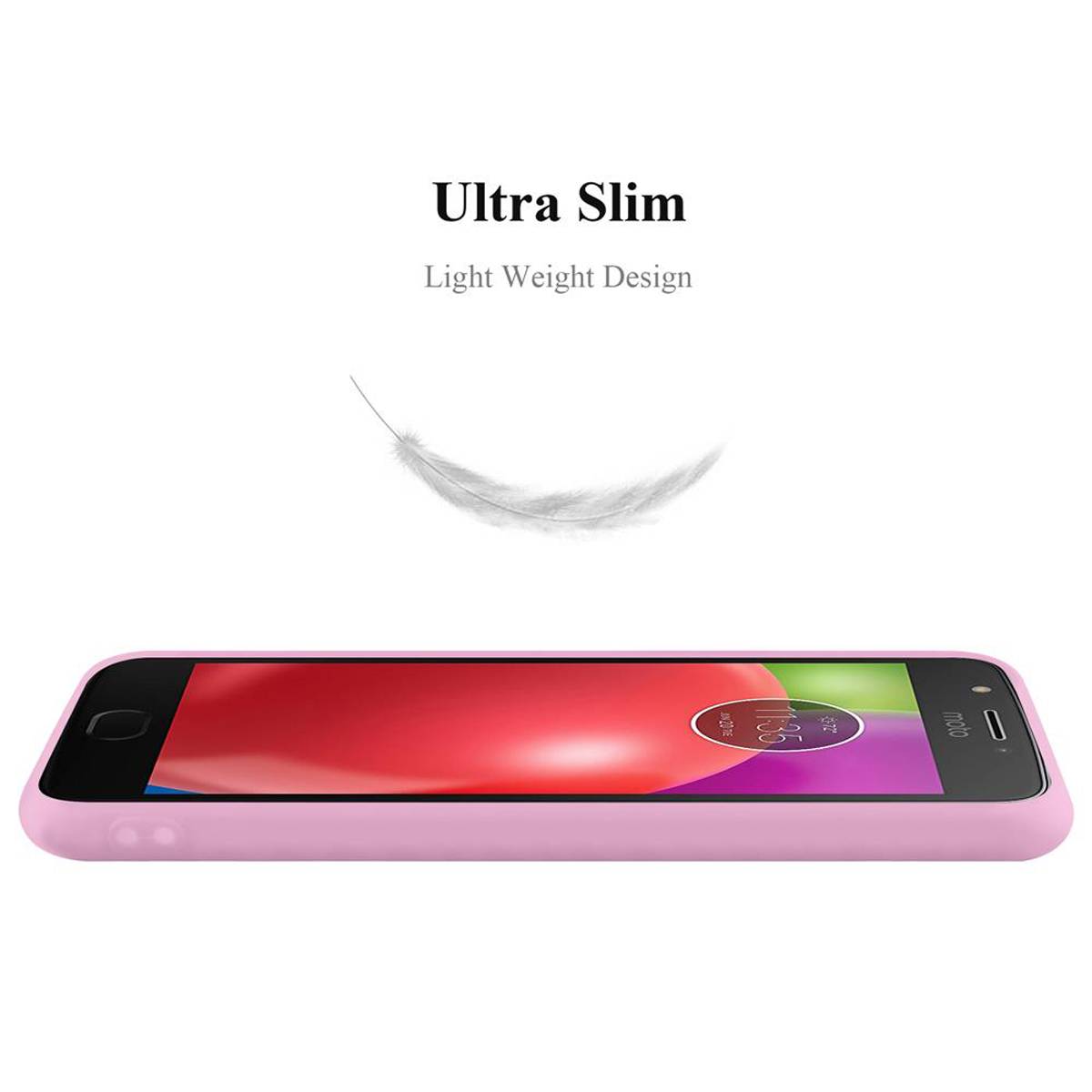 Cadorabo Hülle für Motorola MOTO E4 Schutzhülle in Rosa Handyhülle TPU Silikon Etui Case Cover