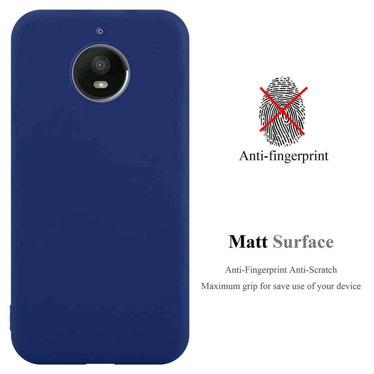 Cadorabo Hülle für Motorola MOTO E4 PLUS Schutzhülle in Blau Handyhülle TPU Silikon Etui Case Cover
