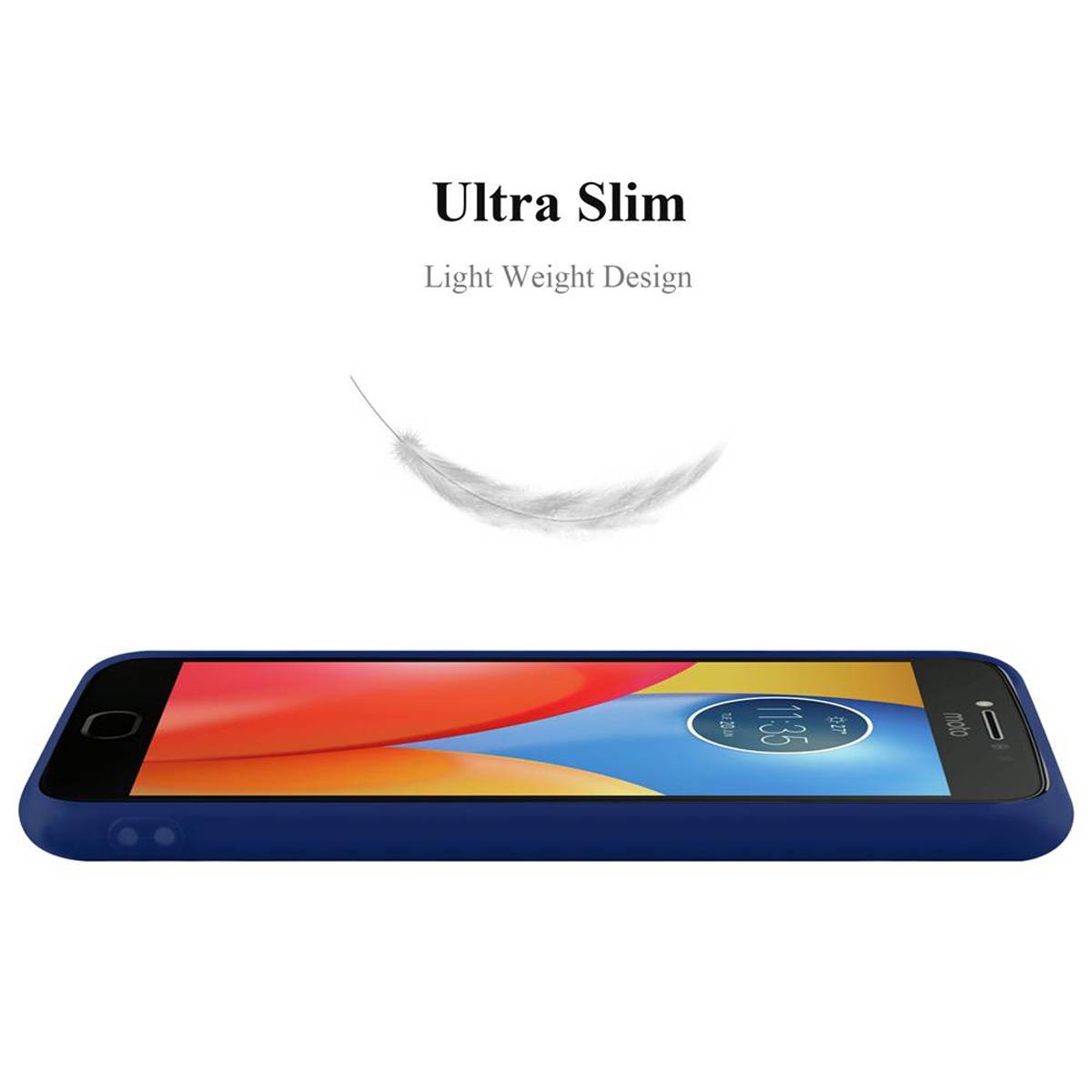 Cadorabo Hülle für Motorola MOTO E4 PLUS Schutzhülle in Blau Handyhülle TPU Silikon Etui Case Cover