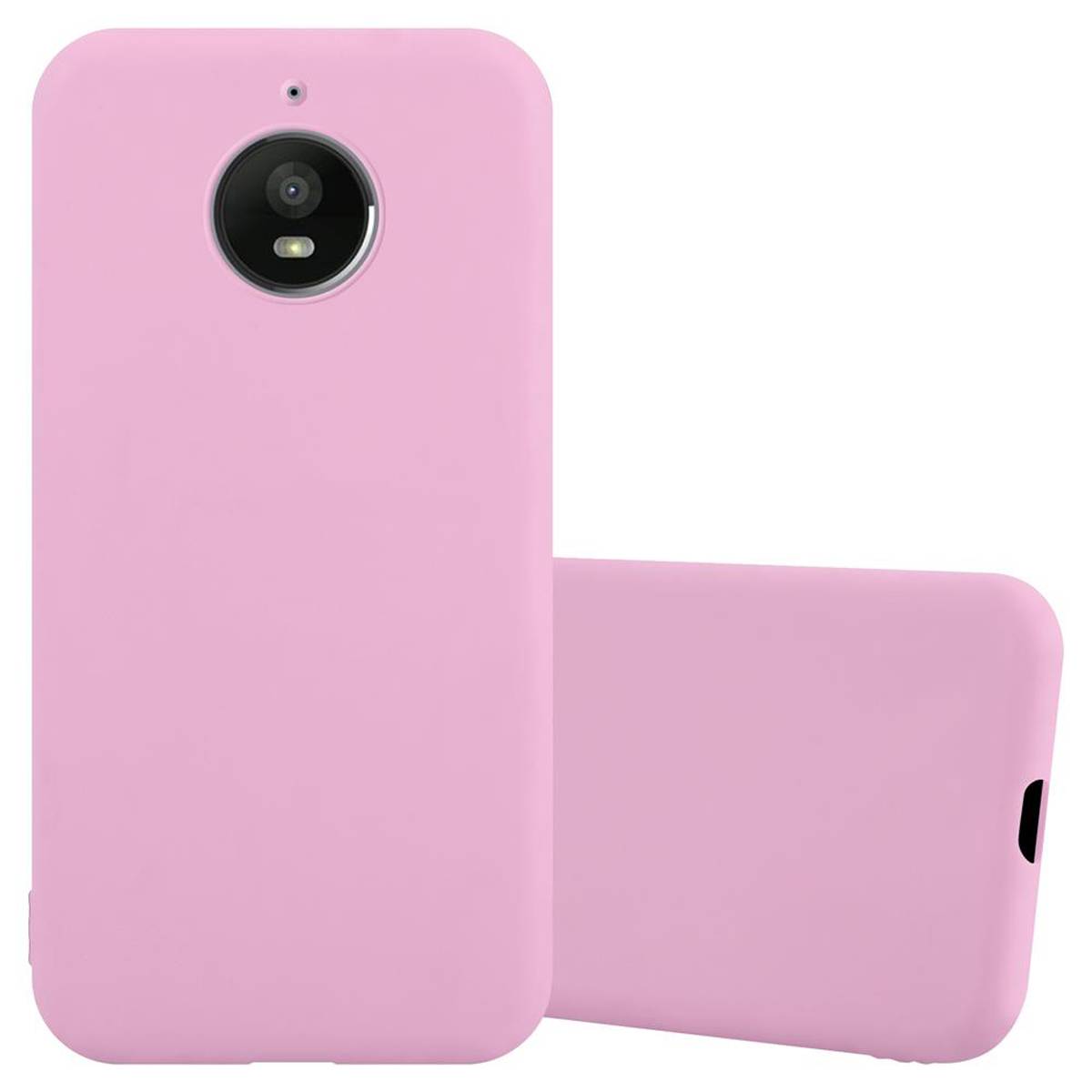 Cadorabo Hülle für Motorola MOTO E4 PLUS Schutzhülle in Rosa Handyhülle TPU Silikon Etui Case Cover