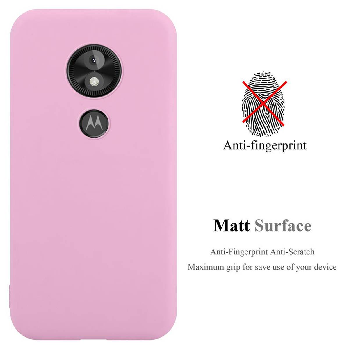 Cadorabo Hülle für Motorola MOTO E5 PLAY Schutzhülle in Rosa Handyhülle TPU Silikon Etui Case Cover