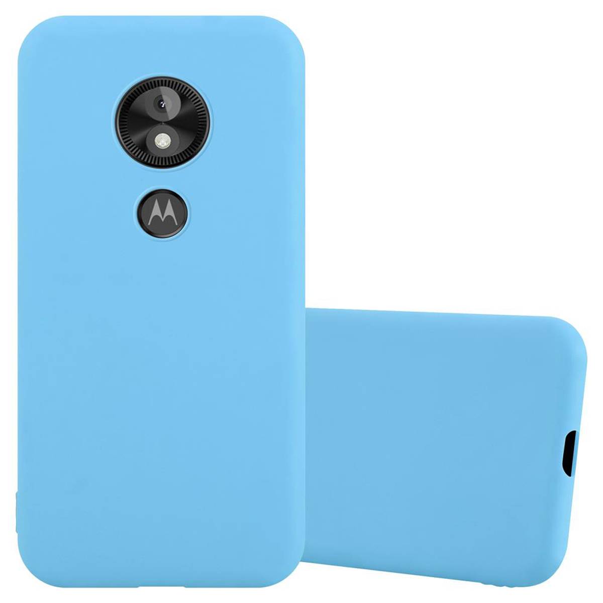 Cadorabo Hülle für Motorola MOTO E5 PLAY Schutzhülle in Blau Handyhülle TPU Silikon Etui Case Cover