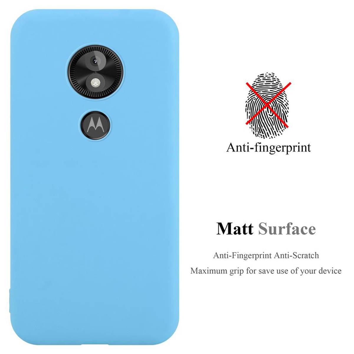 Cadorabo Hülle für Motorola MOTO E5 PLAY Schutzhülle in Blau Handyhülle TPU Silikon Etui Case Cover
