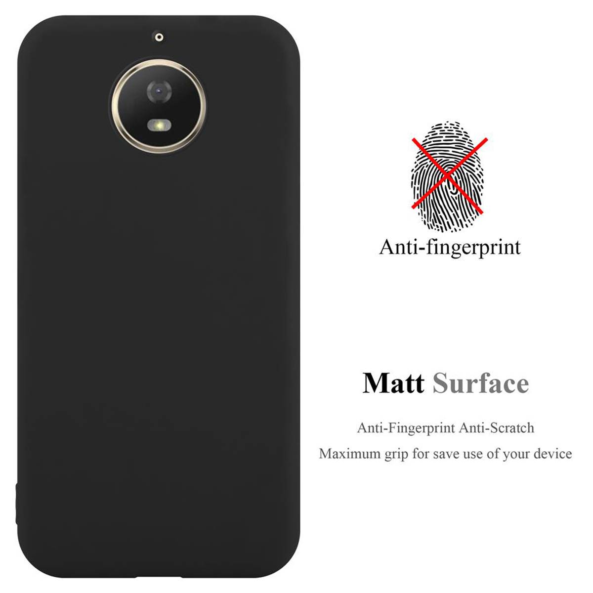 Cadorabo Hülle für Motorola MOTO G5S Schutzhülle in Schwarz Handyhülle TPU Silikon Etui Case Cover