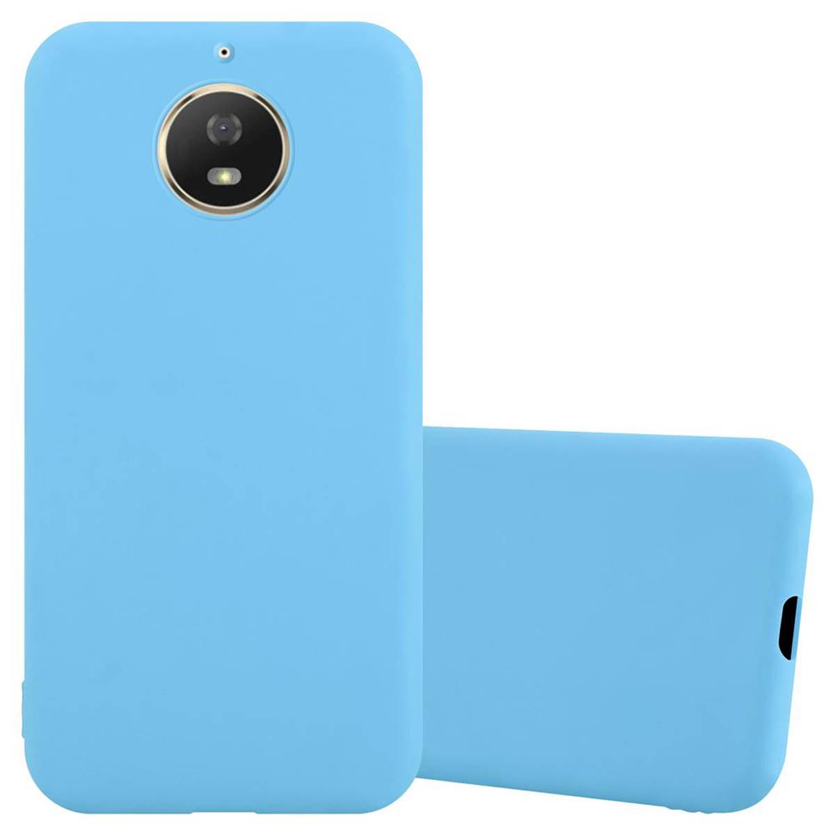 Cadorabo Hülle für Motorola MOTO G5S Schutzhülle in Blau Handyhülle TPU Silikon Etui Case Cover