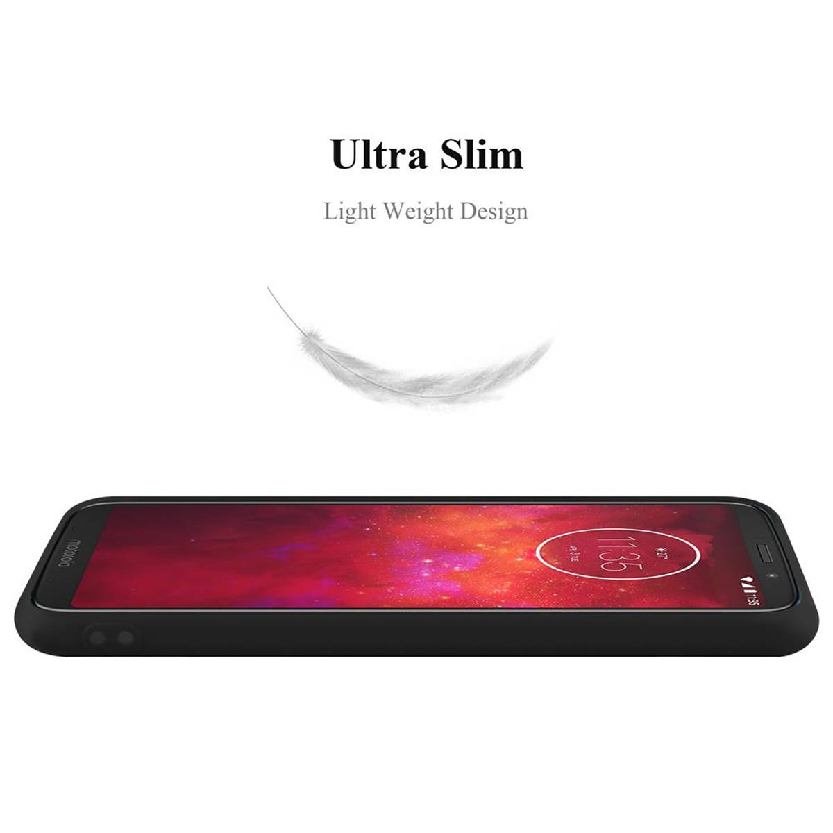 Cadorabo Hülle für Motorola MOTO Z3 PLAY Schutzhülle in Schwarz Handyhülle TPU Silikon Etui Case Cover