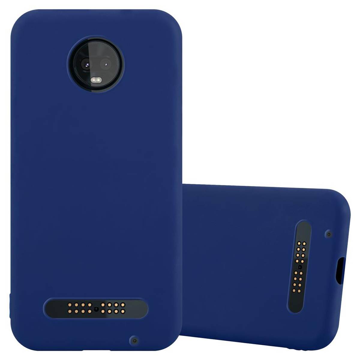 Cadorabo Hülle für Motorola MOTO Z3 PLAY Schutzhülle in Blau Handyhülle TPU Silikon Etui Case Cover