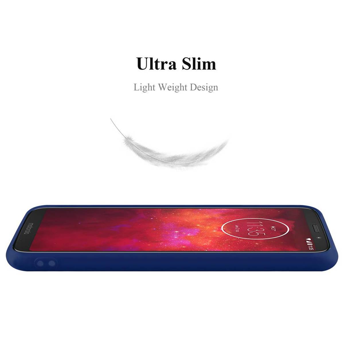 Cadorabo Hülle für Motorola MOTO Z3 PLAY Schutzhülle in Blau Handyhülle TPU Silikon Etui Case Cover