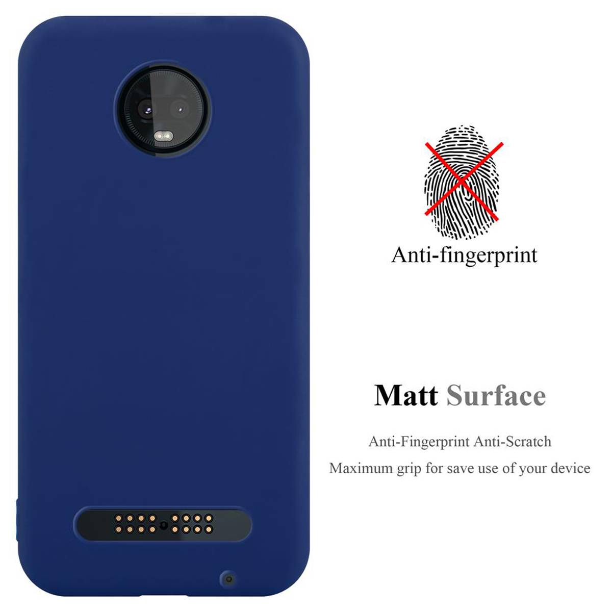 Cadorabo Hülle für Motorola MOTO Z3 PLAY Schutzhülle in Blau Handyhülle TPU Silikon Etui Case Cover