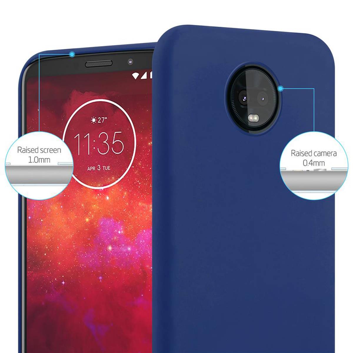 Cadorabo Hülle für Motorola MOTO Z3 PLAY Schutzhülle in Blau Handyhülle TPU Silikon Etui Case Cover