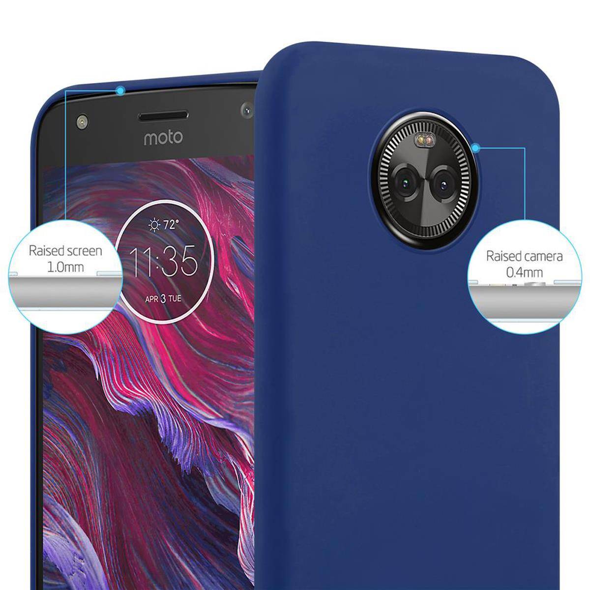 Cadorabo Hülle für Motorola MOTO X4 Schutzhülle in Blau Handyhülle TPU Silikon Etui Case Cover