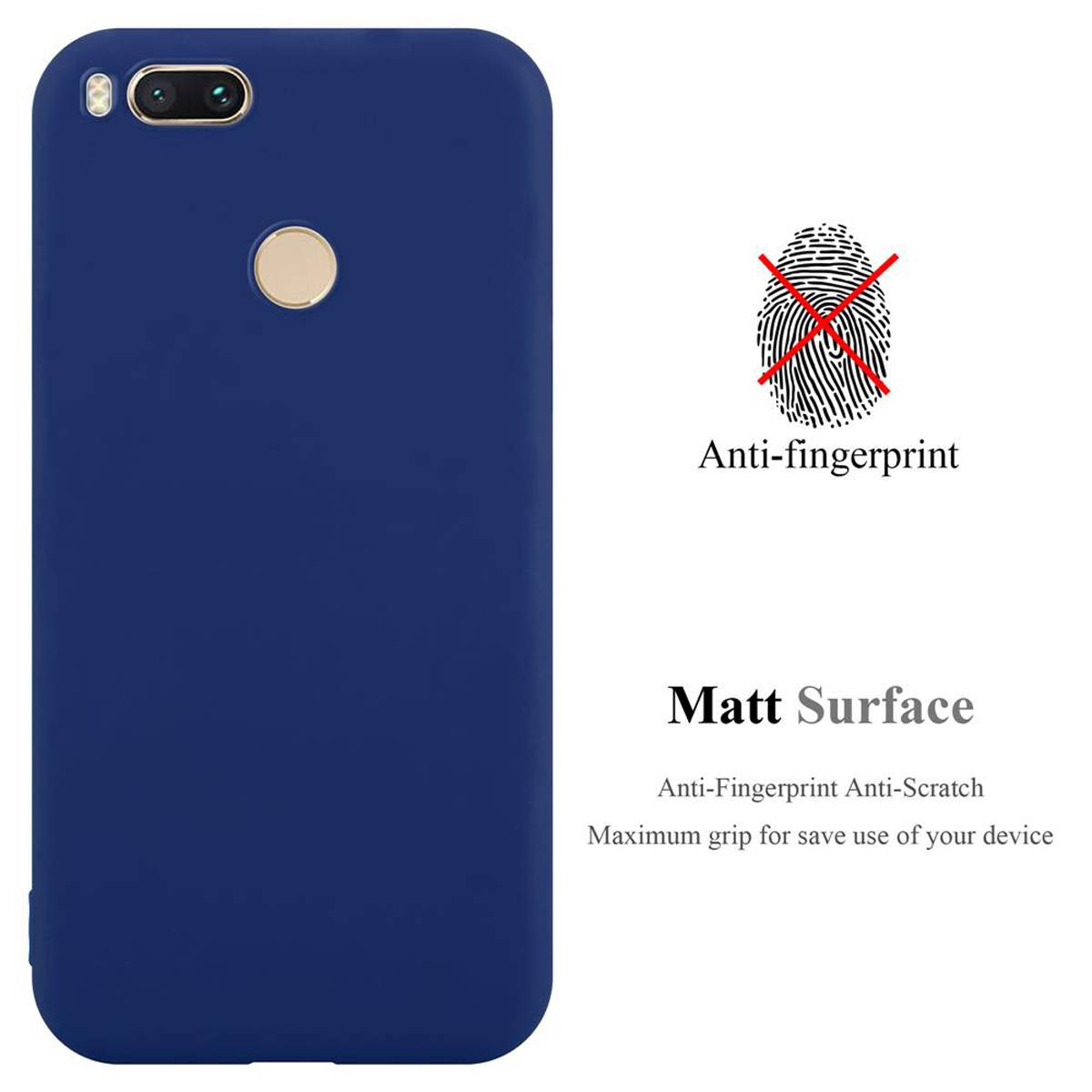 Cadorabo Hülle für Xiaomi Mi A1 / Mi 5X Schutzhülle in Blau Handyhülle TPU Silikon Etui Case Cover
